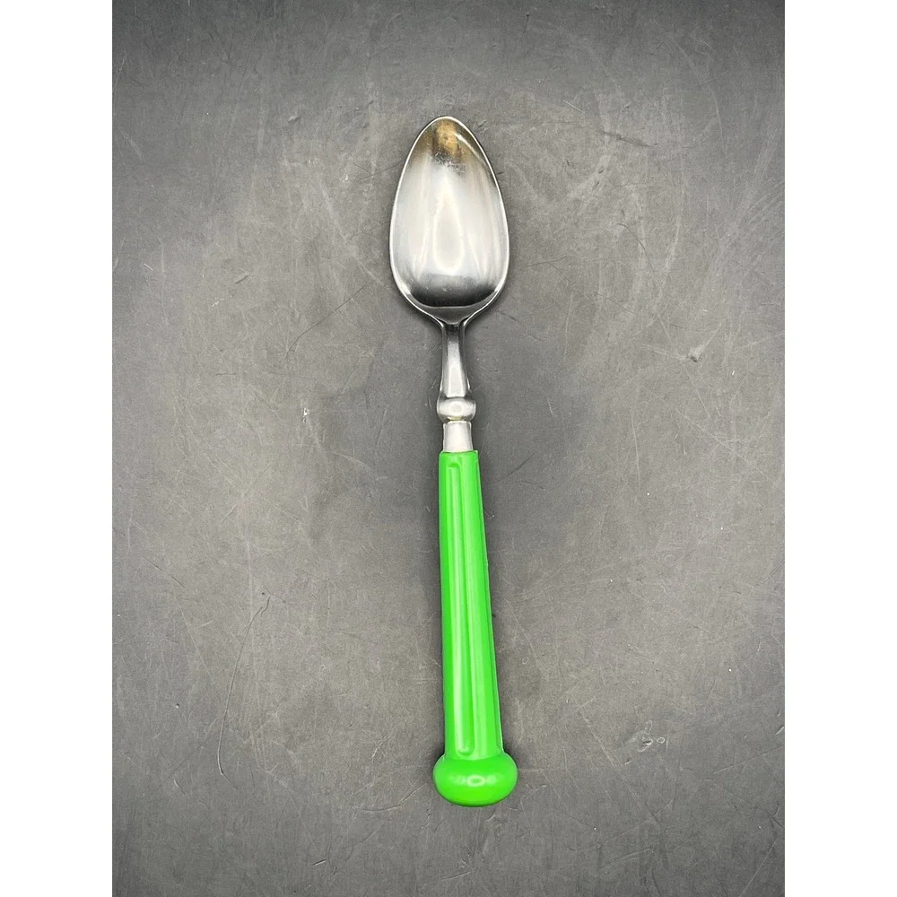 Vtg Oxford Hall Stainless‎ Flatware Green Handle MCM Japan 1973 Teaspoon